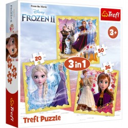 TREFL FROZEN Pužļu komplekts 3in1 "Ledus Sirds 2", 34847T
