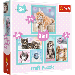 TREFL Puzle 3in1 kaķēni, 34862T