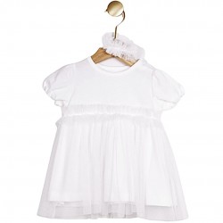 Kleita ar matu lentu balta, izmēri 68-92cm AT0172