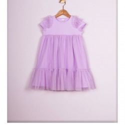 Kleita maigi violeta ar tilla svārku daļu, izmēri 98-122cm, AT0717a