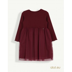 Kleita ar rievotu auduma struktūru un tilla svārku daļu, izmēri 98-122cm AT1639