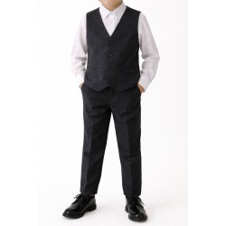 Uzvalks zēniem, veste un bikses melni pelēks, izmēri 98-122cm, GT1150