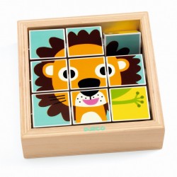 DJECO Koka klucīšu puzle – Grozāmie zvēri, DJ01953