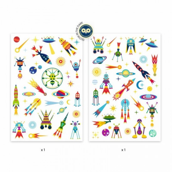 DJECO Tetovējumi – Kosmosa brīnumi (50+ tetovējumu), DJ09590