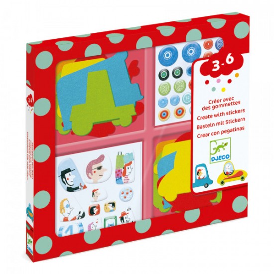 DJECO Veido ar uzlīmēm - Man patīk mašīnas, DJ09051