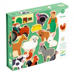 DJECO Koka magnēti – Ferma (24 gab.), DJ03127