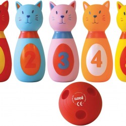 Ludi Attīstoša rotaļlieta gumijas boulings ar kaķiem Soft Bowling 3450