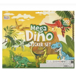 Uzlīmes - dinozauri Grafix Mega Sticker Set Dino, 500pcs 40x32cm 100081