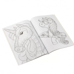 Grāmata ar uzdevumiem un uzlīmēm Grafix Colouring&Activity Book A4 Unicorn 64 pages 150068