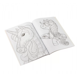 Grāmata ar uzdevumiem un uzlīmēm Grafix Colouring&Activity Book A4 Unicorn 64 pages 150068
