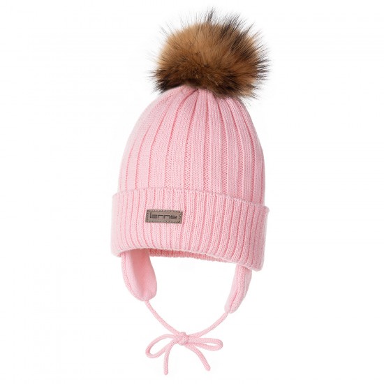 LENNE ziemas cepure ar merino vilnu un dabīgās kažokādas bumbuli ANDRIA 23373/124 LENNE ziemas cepure ar merino vilnu un dabīgās kažokādas bumbuli ANDRIA 23373/124