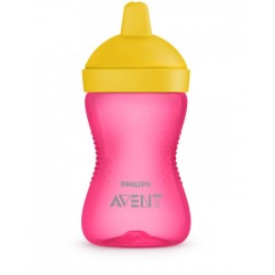 PHILIPS AVENT MY GRIPPY MĀCĪBU KRŪZĪTE AR CIETU SNĪPI 300ML, 18M+, ROZĀ, SCF804/04