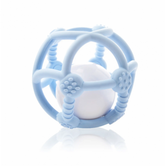 KIDSME silikona zobgrauznis bumba, gaiši zila, 9672S