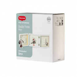 Tiny Love Double Frame komplekts mazuļa pēdiņu/rociņu nospieduma izveidošanai, balts, 3333166061