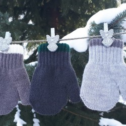 Adīti cimdi dūraiņi 2 slāņi 12cm, 2-3g., NO162