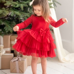 Kleita sarkana, izmēri 98-122cm, 2695G