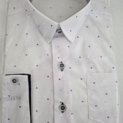 Klasisks krekls zēniem balts ar rakstu, izmēri 110-116cm, 4360N