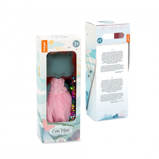 COTTI MOTTI Mīkstā rotaļlieta Vardīte Fiona rozā kleitā ar rozēm (29cm) CM12-15/S03
