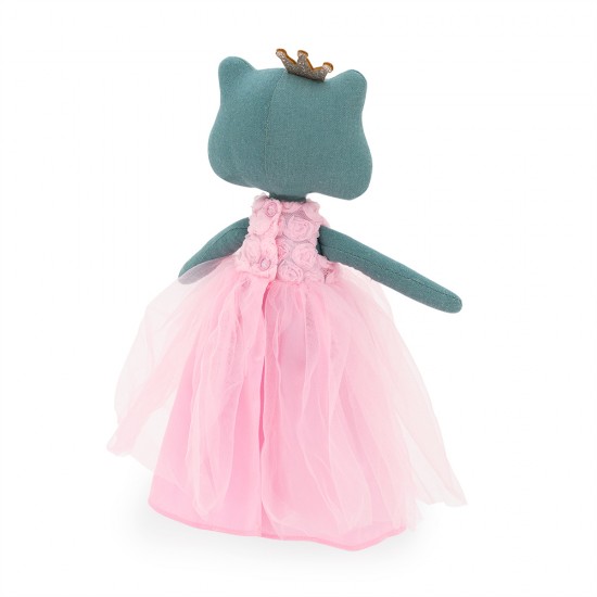 COTTI MOTTI Mīkstā rotaļlieta Vardīte Fiona rozā kleitā ar rozēm (29cm) CM12-15/S03
