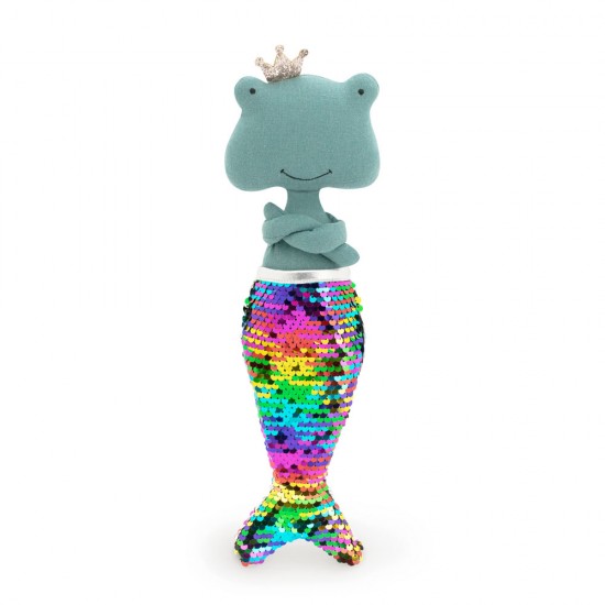 COTTI MOTTI Mīkstā rotaļlieta Vardīte Fiona rozā kleitā ar rozēm (29cm) CM12-15/S03