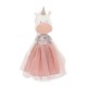 COTTI MOTTI Mīkstā rotaļlieta Vienradzis Dafne, rozā kleita (29cm) CM09-15/S05