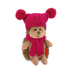Orange TOYS  mīkstā rotaļlieta Ezītie Pūkainīte rozā cepurē ar dubulto bumbulīti (15cm) OS607/15
