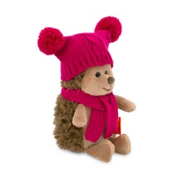 Orange TOYS  mīkstā rotaļlieta Ezītie Pūkainīte rozā cepurē ar dubulto bumbulīti (15cm) OS607/15
