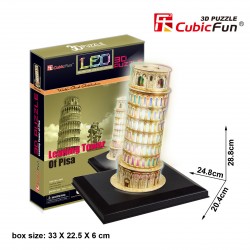 CubicFun LED 3D puzle Pizas tornis