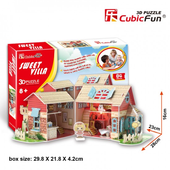 CubicFun 3D puzle Leļļu māja Sweet Villa CubicFun 3D puzle Leļļu māja Sweet Villa