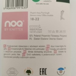 Pusgarās zeķes ar rakstu LACEY baltas un rozā, izmērs 18-22 DR2506
