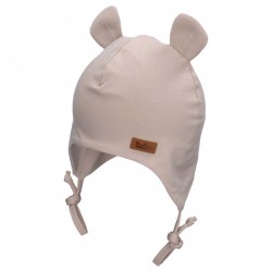 TuTu sasienama kokvilnas cepure ar austiņām 3-007077, Beige
