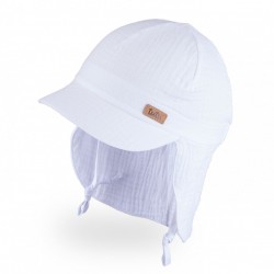 TuTu kokvilnas muslina vasaras cepure ar nadziņu, 3-005501 white