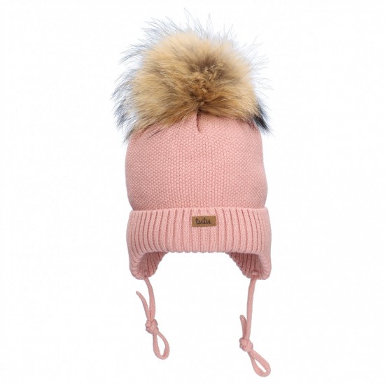 TuTu merino vilnas cepure 3-006367, dusty pink TuTu merino vilnas cepure 3-006367, dusty pink
