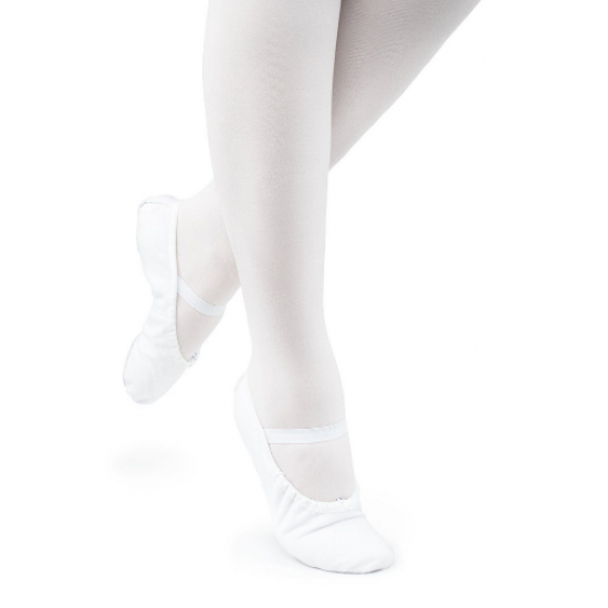 Dejošanas, vingrošanas, baleta čībiņas auduma baltas, 25-30 izmērs AR004