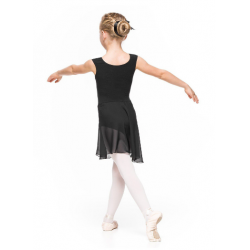 Bodijs baletam, vingrošanai, dejošani ar svārkiem melns, AURORA, izmēri 98-128cm, AR032