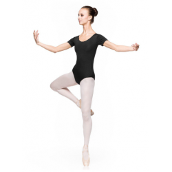 Bodijs baletam, vingrošanai, dejošanai ar īsām piedurknēm melns, CARMEN, izmēri XS-S, AR045