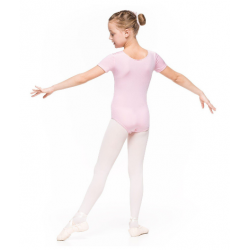 Bodijs baletam, vingrošanai, dejošanai ar īsām piedurknēm rozā, CARMEN, izmēri 98-128cm, AR046