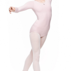 Bodijs baletam, vingrošanai, dejošanai ar 3/4 piedurknēm rozā,  KLARA, izmēri 134-146cm, AR060