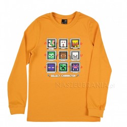Garroku krekls zēniem Minecraft tumši dzeltens, izmēri 116-146cm, GT-9012A