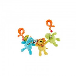 Biba Toys  Attīstoša aktivitātes rotaļlieta ratu grabulis My Jungle Friends Clip-on Toy JF130