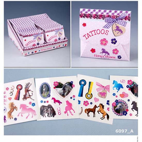 Tetovējumu komplekts Depesche Horses Dreams Mini Tattoos envelope in display 46097