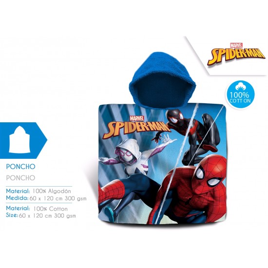 Bērnu dvielis ar kapuci Spiderman 60x120cm G0180 Bērnu dvielis ar kapuci Spiderman 60x120cm G0180