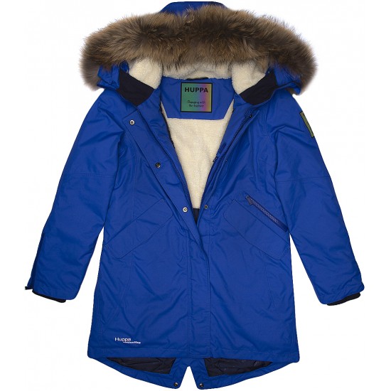 HUPPA ziemas sieviešu parka VIVIAN 1 koši zila ar dabīgo kažokādu, 12498120-70035 HUPPA ziemas sieviešu parka VIVIAN 1 koši zila ar dabīgo kažokādu, 12498120-70035