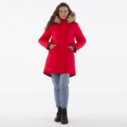 HUPPA ziemas sieviešu parka VIVIAN 1 sarkana ar dabīgo kažokādu, 12498120-70004