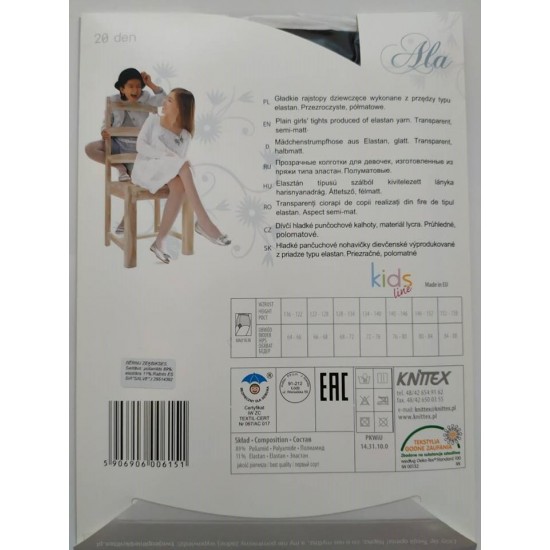 Zeķubikses ALA 20 DEN bēšas izmēri 116-158cm KN003 Zeķubikses ALA 20 DEN bēšas izmēri 116-158cm KN003